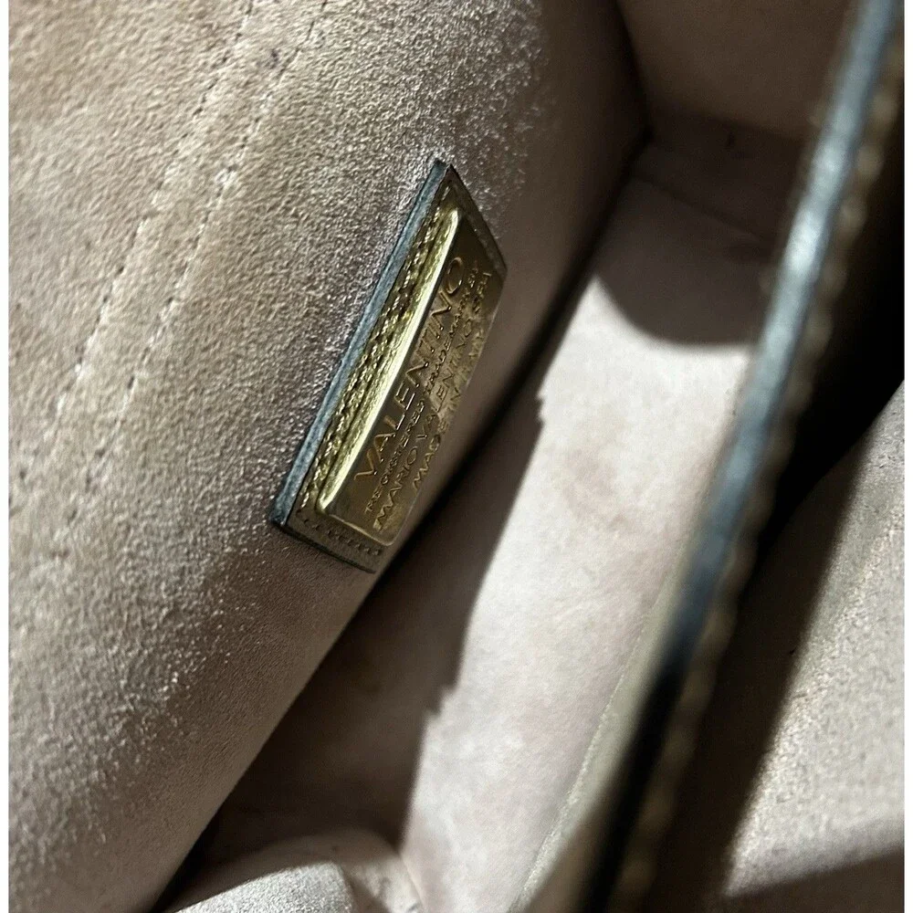 Valentino Benedicte Rockstud Leather Crossbody Bag in Taupe